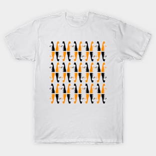 Halloween Black and Orange Cat T-Shirt